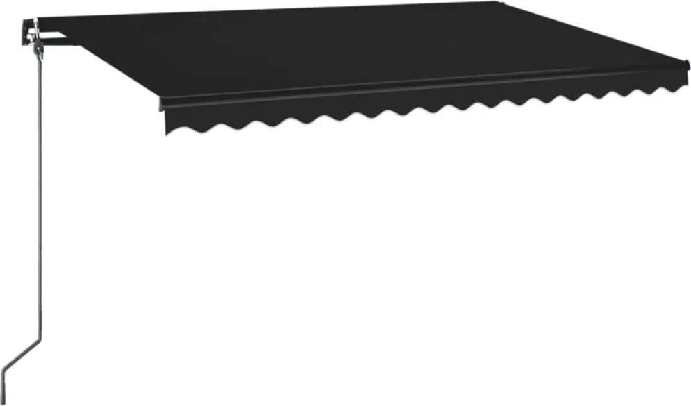 vidaXL Copertină retractabilă manual, antracit, 400x350 cm