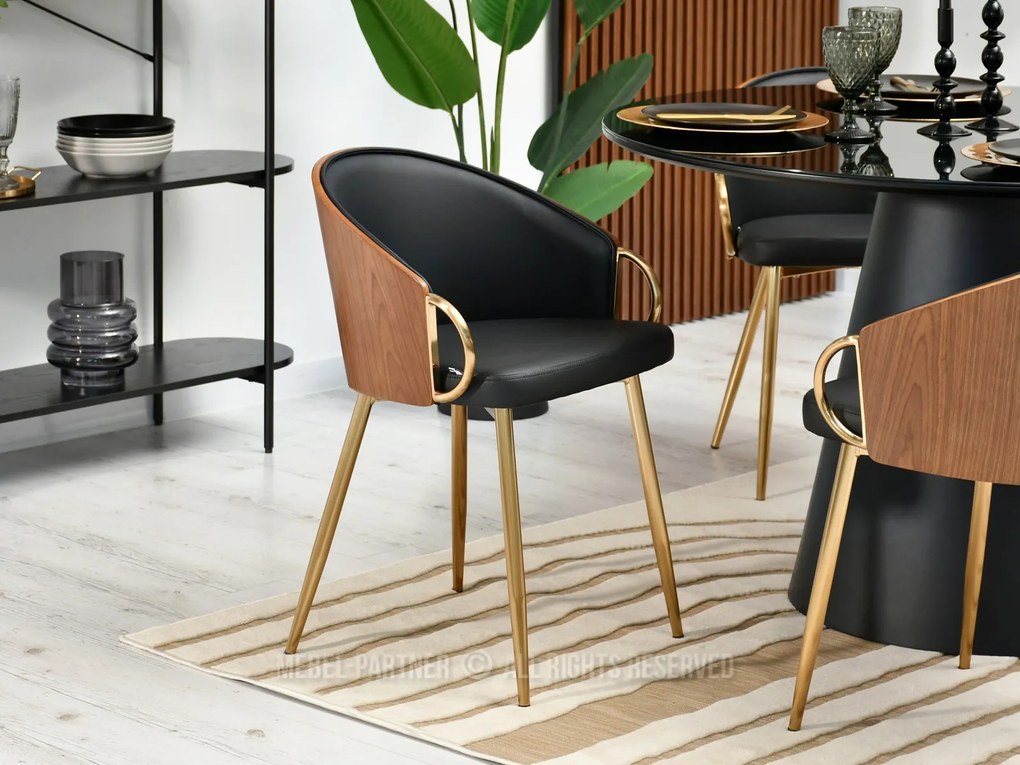 Scaun Elviria K (nuc închis + auriu). Promo -28%. 1111041