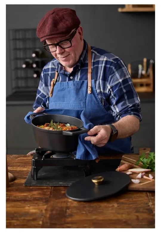 Oală cu capac din fontă 3,8 l adecvată pentru plita cu inducție – Holm