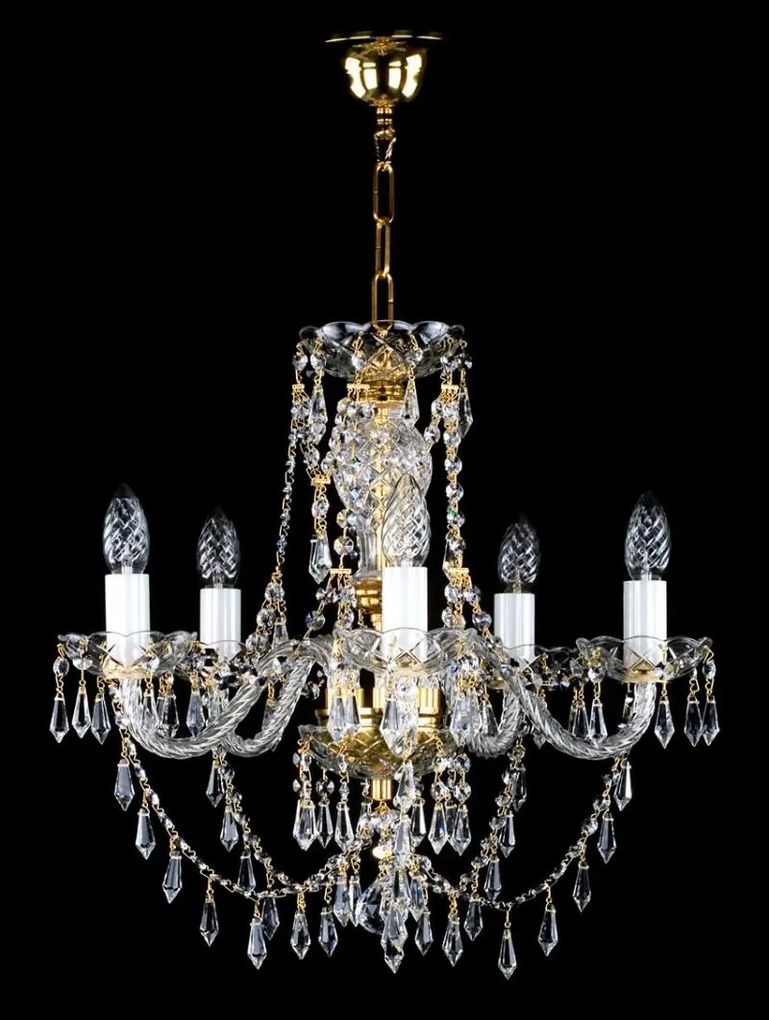 Candelabru cristal Bohemia 5 brate, diam. 50cm Sulika V CE
