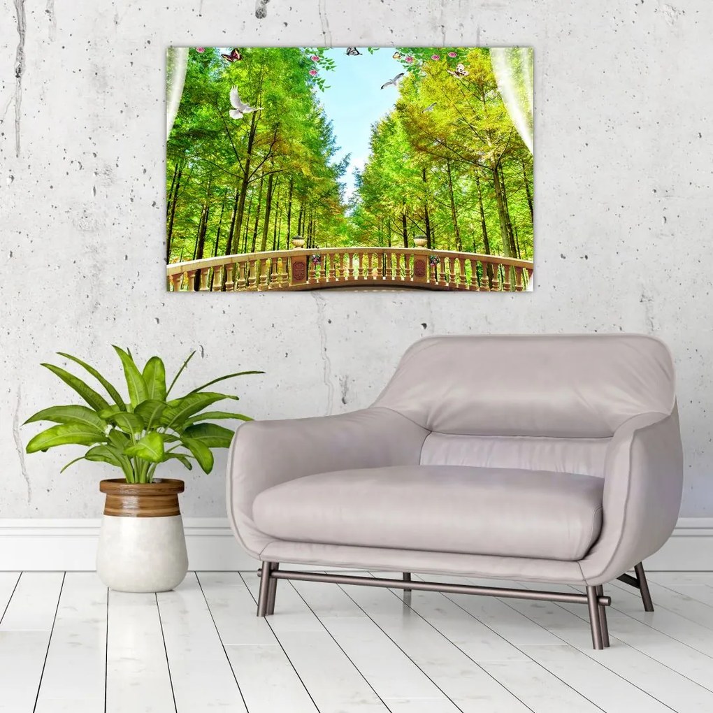 Tablou - Privire spre pădure (90x60 cm)