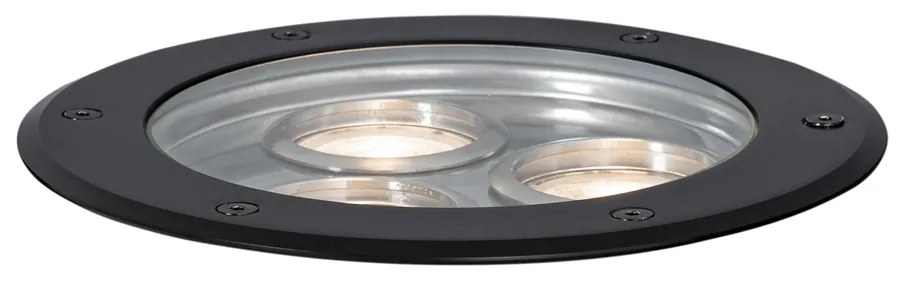 Spot modern pentru sol negru 3 lumini IP65 - Tribus