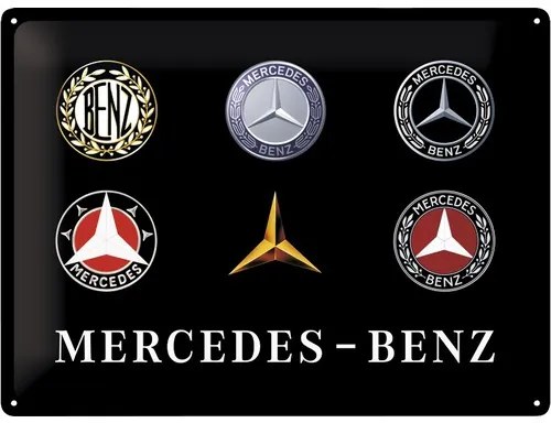 Panou decorativ din tablă Mercedes Logos 30x40 cm