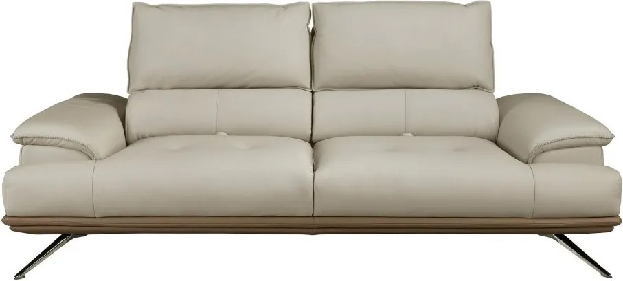 Canapea 3 locuri, tapitata cu piele naturala, spatar rabatabil Grey taupe