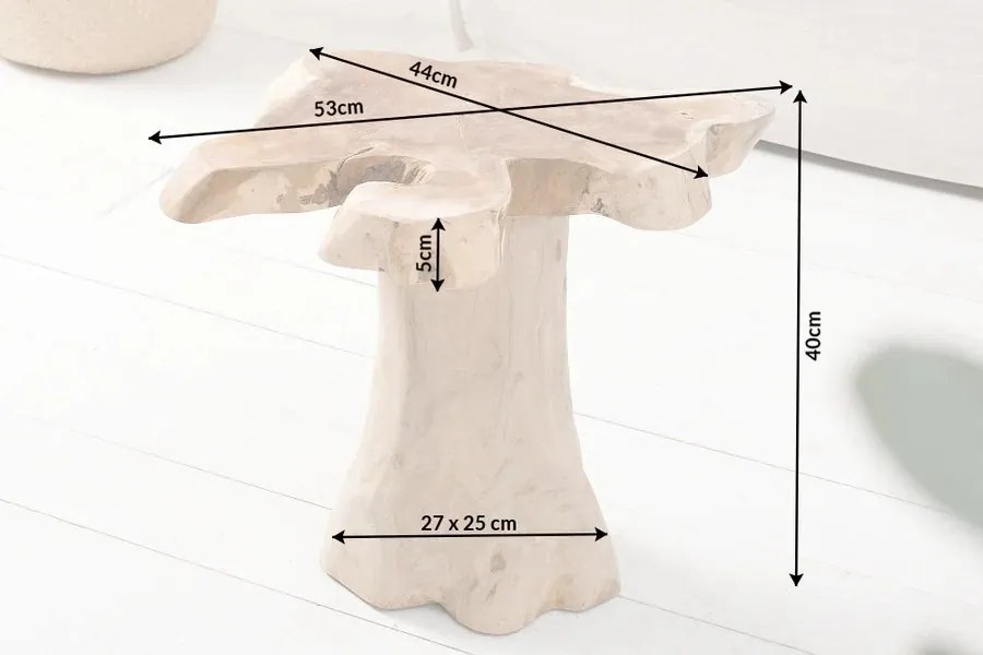 Masuta din lemn de tec Nature Root 40cm A-38237 VC