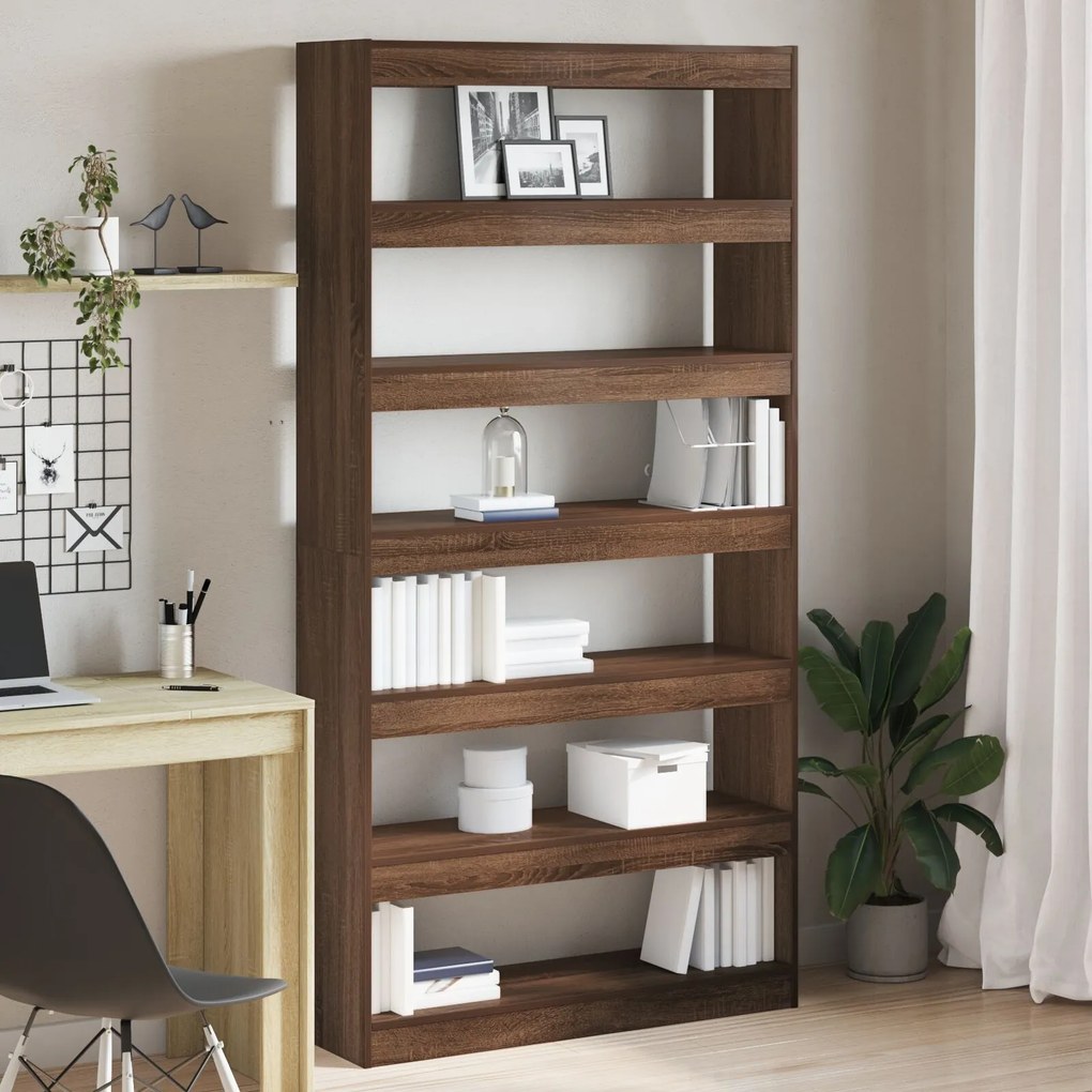 vidaXL Bibliotecă Stejar maro Lemn prelucrat 100 x 30 x 198 cm