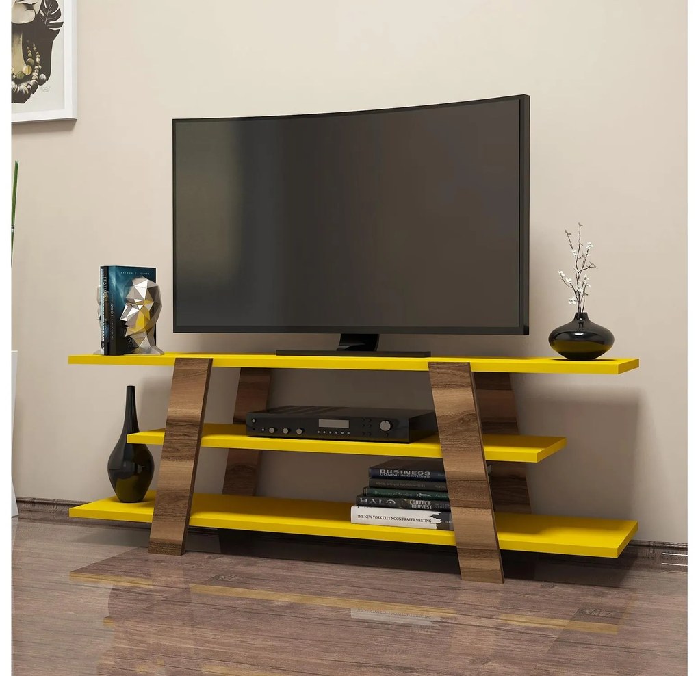 Masă TV Bopubi 2 (Nuc + galben) . 1095111