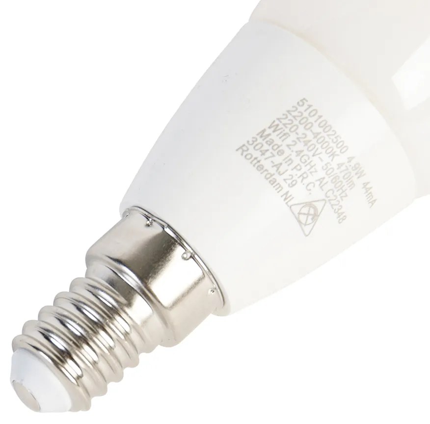 Set 2 becuri LED smart E14 B35 4.9W 470 lm 2200-4000K