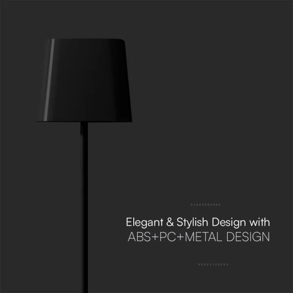 Lampă solară LED de masă, magnetică, 5W, 5V, 3000-6000K, 3600 mAh, IP65, negru