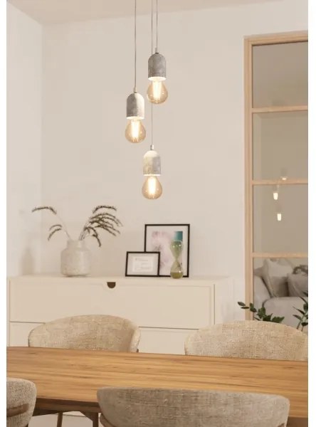 Eglo 95523 - Lustră SILVARES 3xE27/60W/230V
