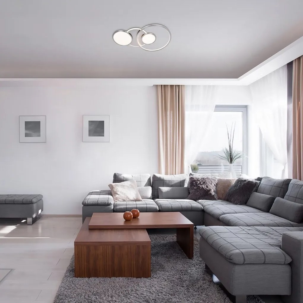 Plafoniera LED design modern Fulvia crom satin