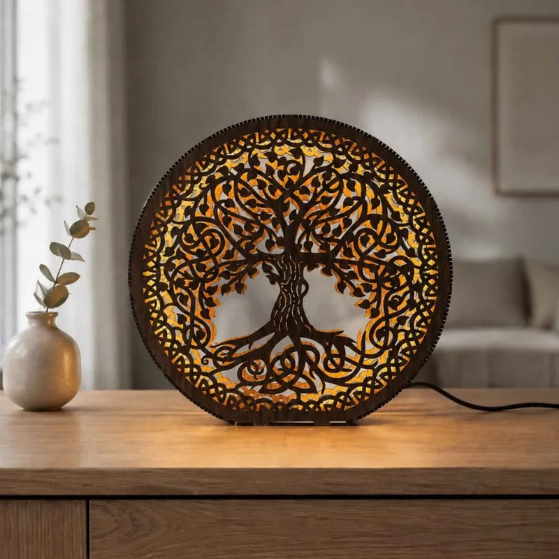 SENTOP | Lampă LED din lemn Arborele Vieții | FEAL