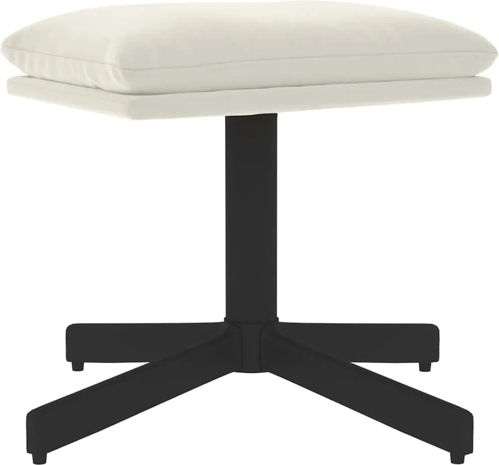 vidaXL Taburet, crem alb, 60x60x36 cm, catifea