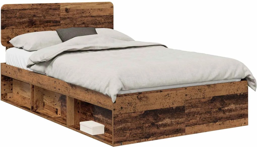 vidaXL Cadru de pat Lemn vechi 120 x 200 cm Lemn de pin masiv