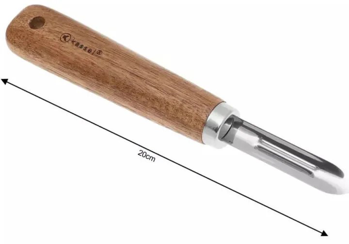 Set ustensile bucatarie Kassel KS 93706, 5 piese, Manere salcam, Otel inoxidabil