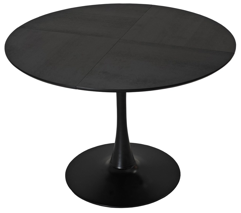 Masă de sufragerie rotundă modernă, Negru | Aosom Romania