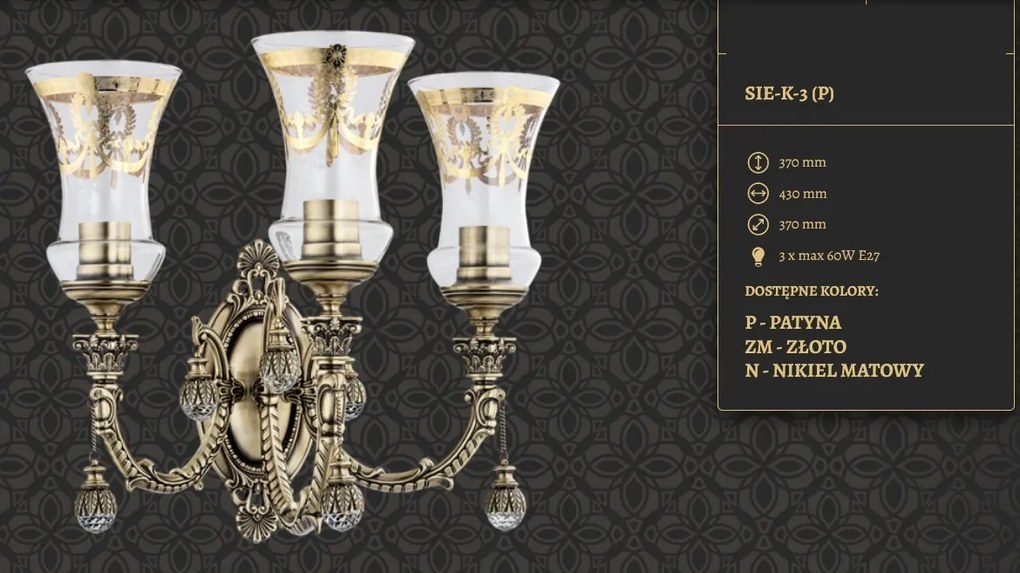 Aplica eleganta design LUX Sienna