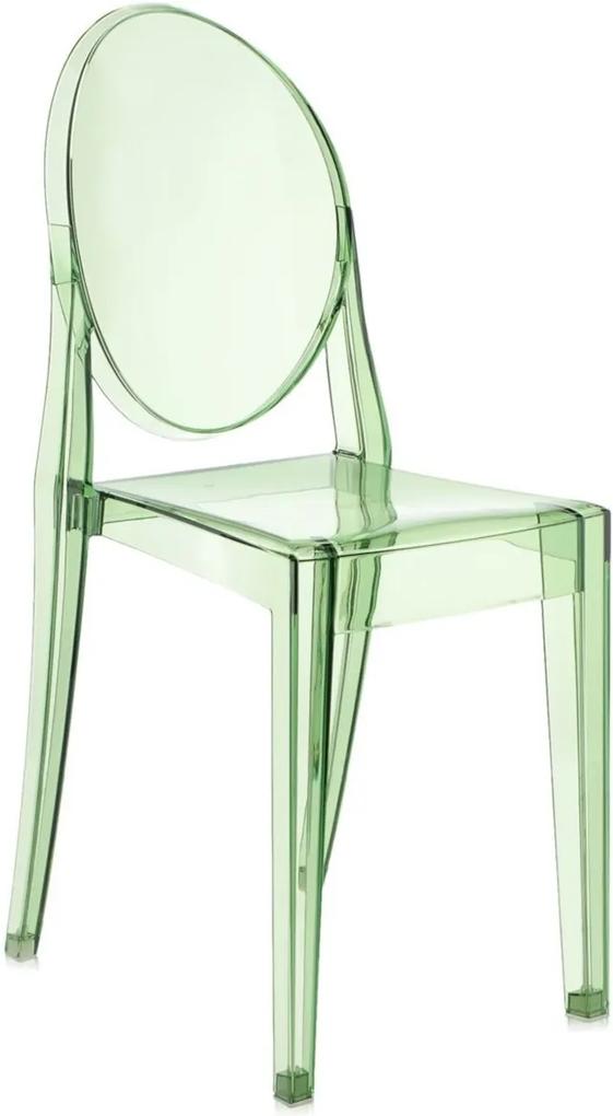 Scaun Kartell Victoria Ghost design Philippe Starck, verde transparent