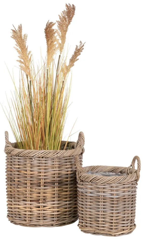 Gili Coșuri cubu rattan, natural 2 bucăți