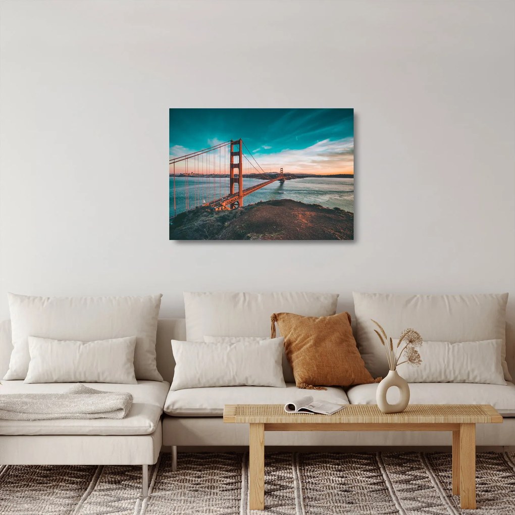 Tablou pe sticlă - Golden Gate, San Francisco (70x50 cm)