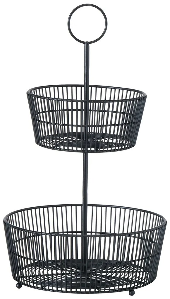 Platou decorativ  Gea, doua  nivele, 44 cm,  negru