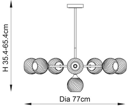 Endon 104051 - Lustru pe tijă ALLEGRA 8xE14/7W/230V crom lucios