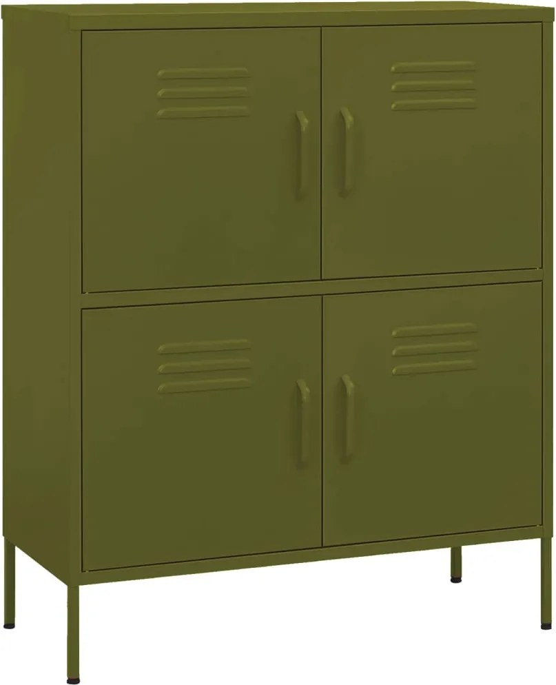 vidaXL Dulap de depozitare, verde măsliniu, 80x35x101,5 cm, oțel