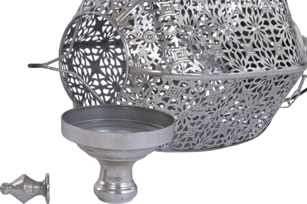 Lustră suspendată din metal, argintiu, 140 x 28 cm, „Loubressac”