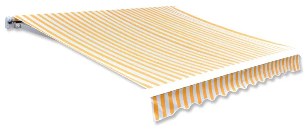141018 vidaXL Pânză copertină galben & alb 6 x 3 m (cadrul nu este inclus)