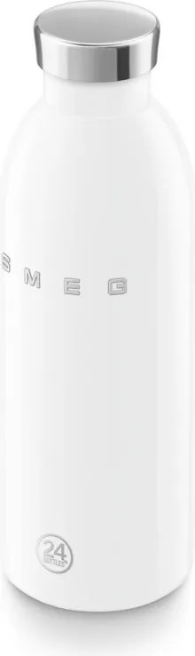 Sticla termos SMEG Clima 50's Style WBF01WH, 500 ml, Inchidere ermetica, Pereti dubli, Otel inoxidabil 18/8, Alb
