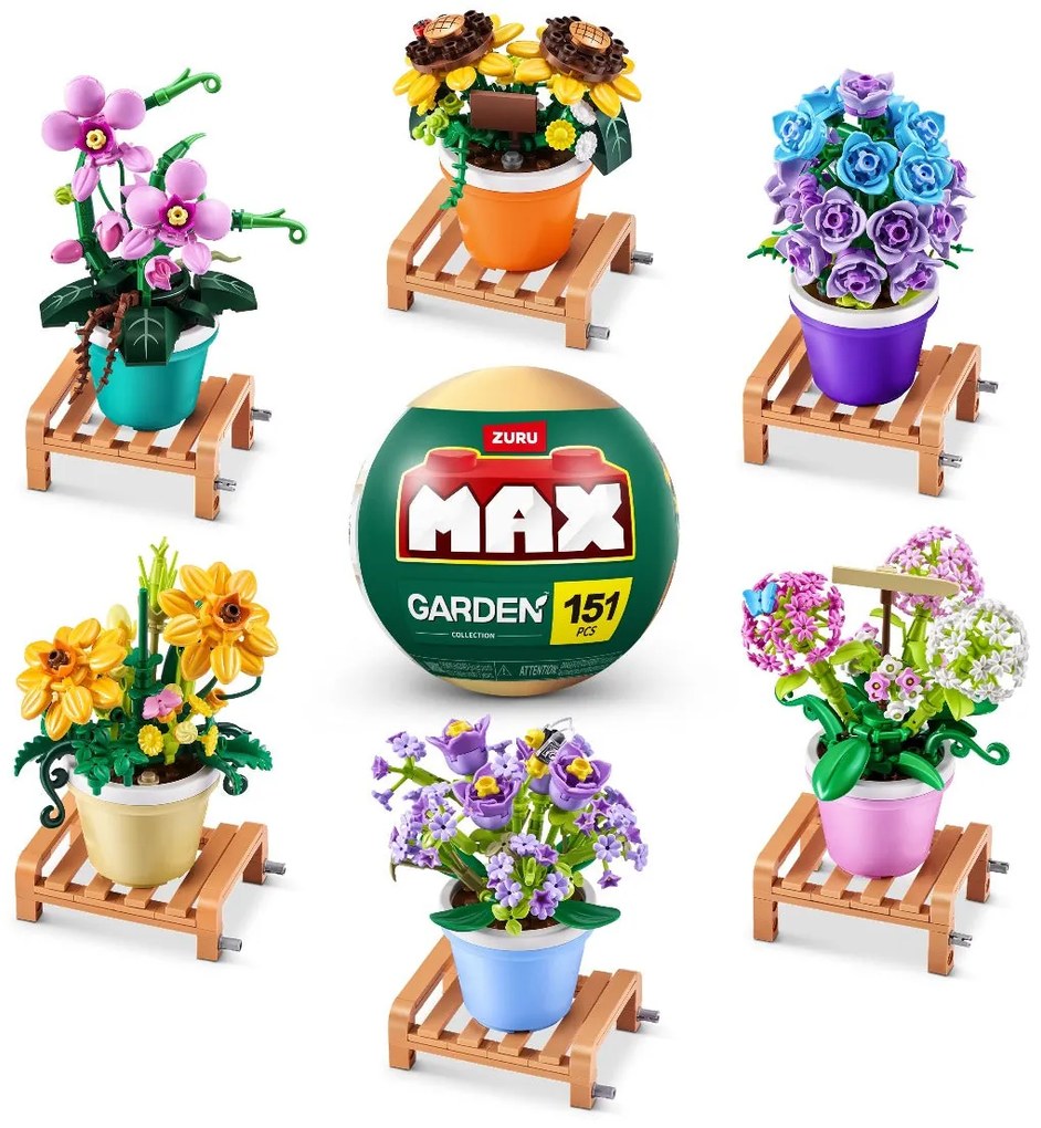 ZURU MAX - SET DE CONSTRUCTIE, FLORI DE GRADINA IN GHIVECI, DIVERSE MODELE - ZURU (83183)
