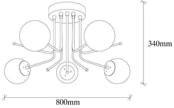 Lustră aplicată DAISY 5xE27/40W/230V