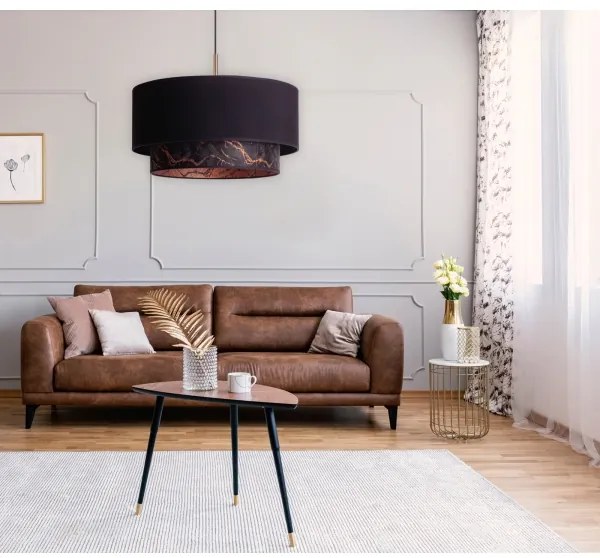 Duolla - Lustră pe cablu NANTES 1xE27/15W/230V d. 45 cm neagră/cupru