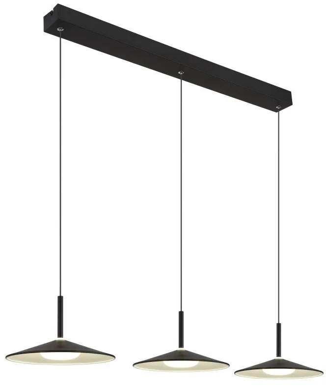 Lustra suspendata cu 3 pendule LED metal negru LAMPONE
