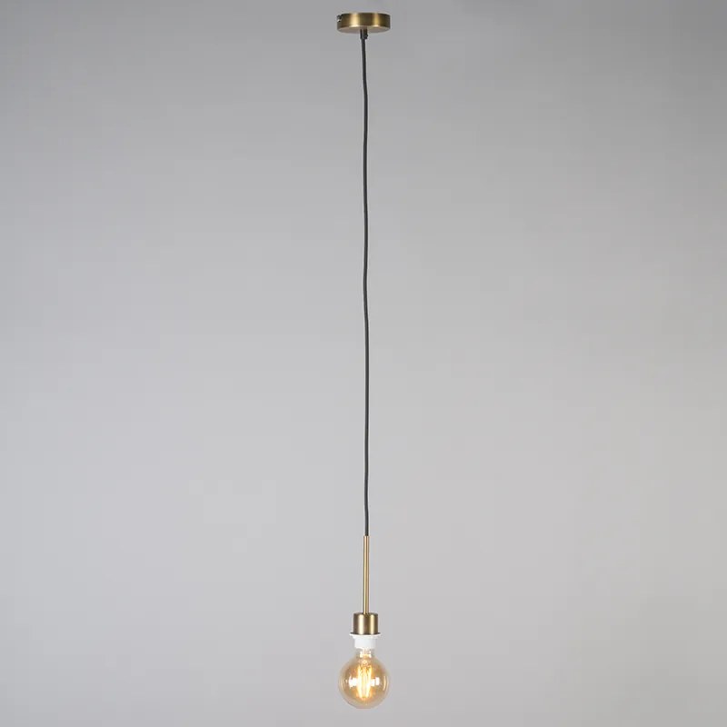 Lampă modernă cu pandantiv bronz cu abajur 45 cm alb - Combi 1