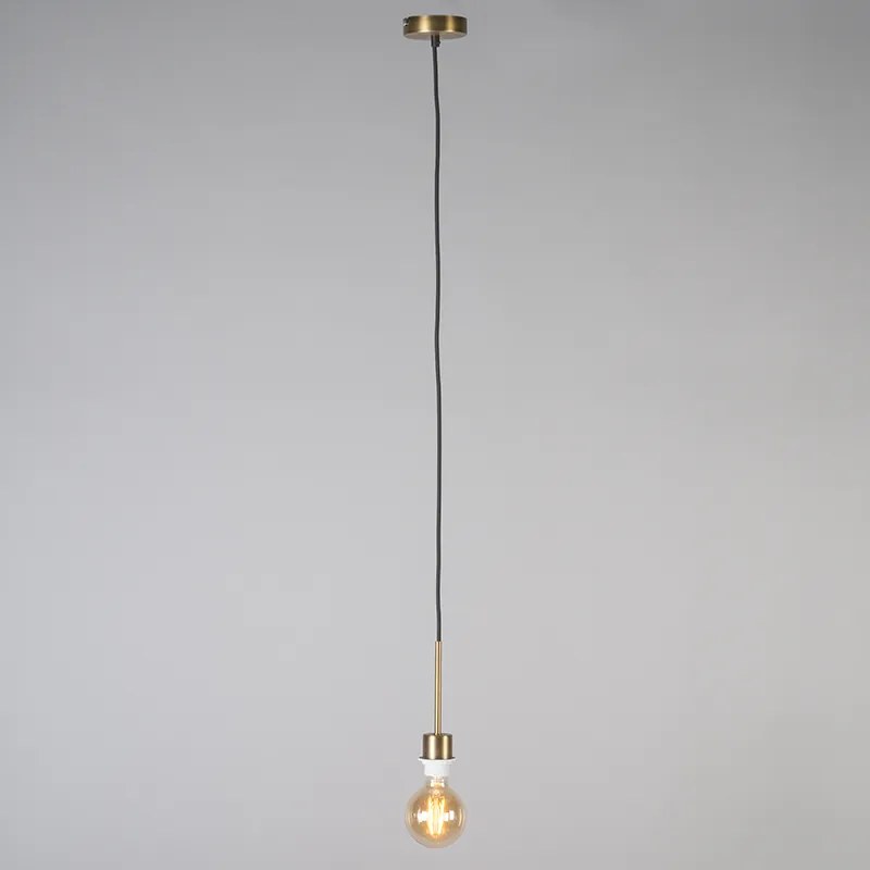 Lampă suspendată modernă bronz cu umbră 45 cm alb - Combi 1