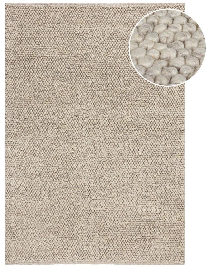 Covor gri deschis țesut manual din amestesc de lână 160x230 cm Minerals – Flair Rugs