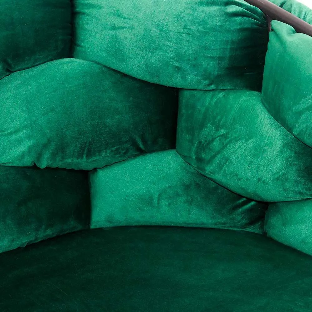 Scaun living modern din catifea si cadru metalic BUC 256 verde