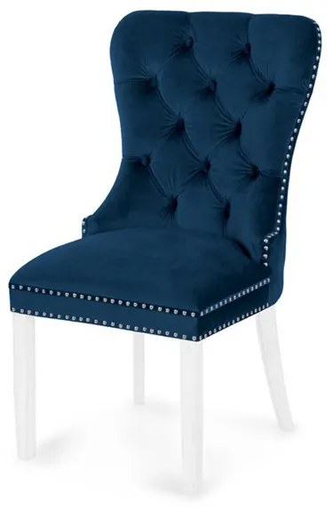 Scaun tapitat Madame albastru - H 101 cm