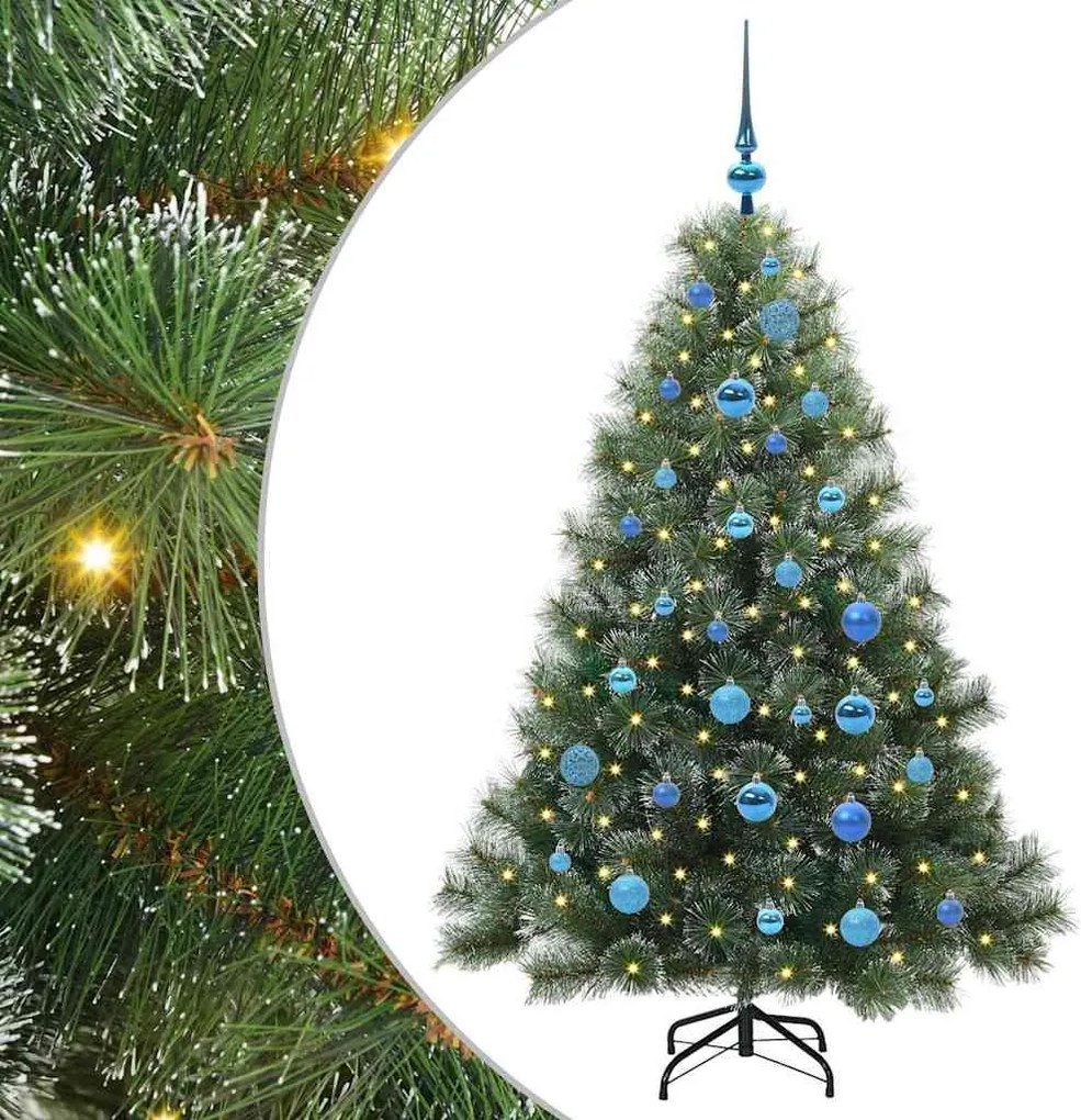 vidaXL Brad de Crăciun artificial cu 150 LED Verde 150 cm PE și PVC