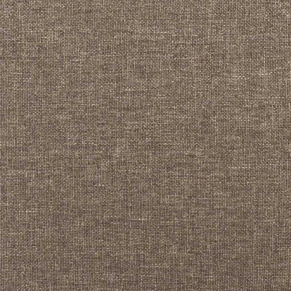 Pat continental cu saltea, gri taupe, 180x200 cm, textil Gri taupe, 35 cm, 180 x 200 cm