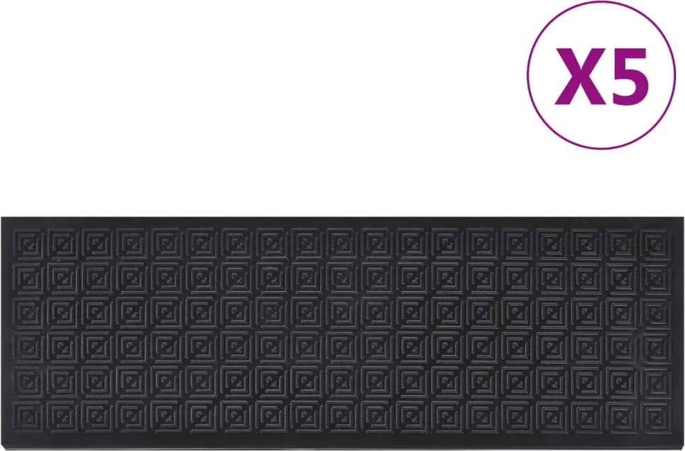 vidaXL Trepte de scară, 5 buc., 25x75 cm, cauciuc