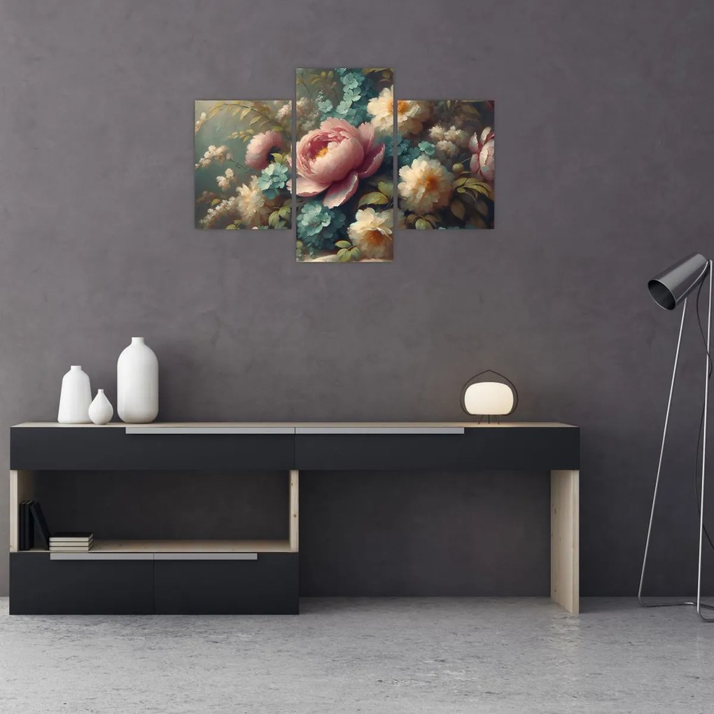 Tablou - Natură moartă cu flori - pictură (90x60 cm)