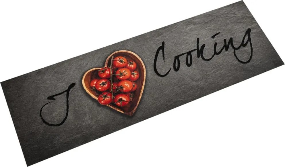 vidaXL Covor de bucătărie lavabil, text Cooking, 45x150 cm, catifea