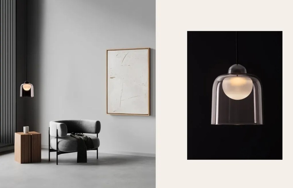 Lustra cu 3 pendule LED, Metal, Negru, Acrilic, DIONE