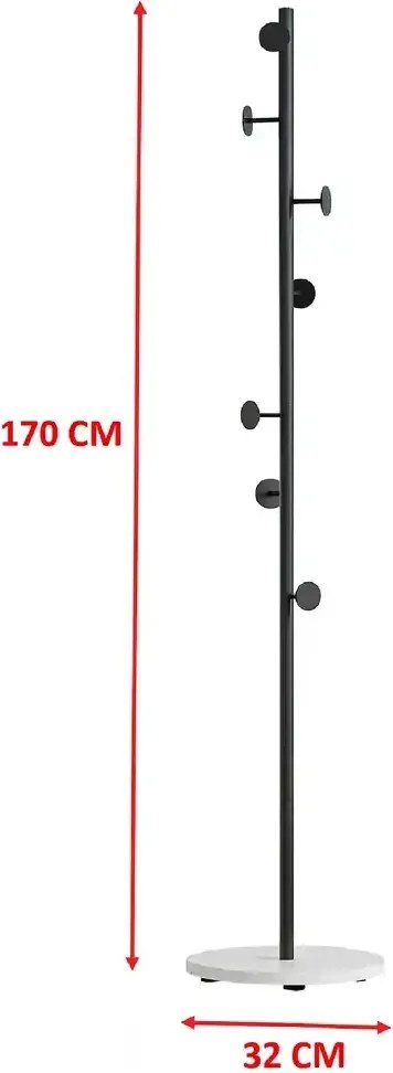 Cuier din metal ,culoare negru-alb,170x32 cm