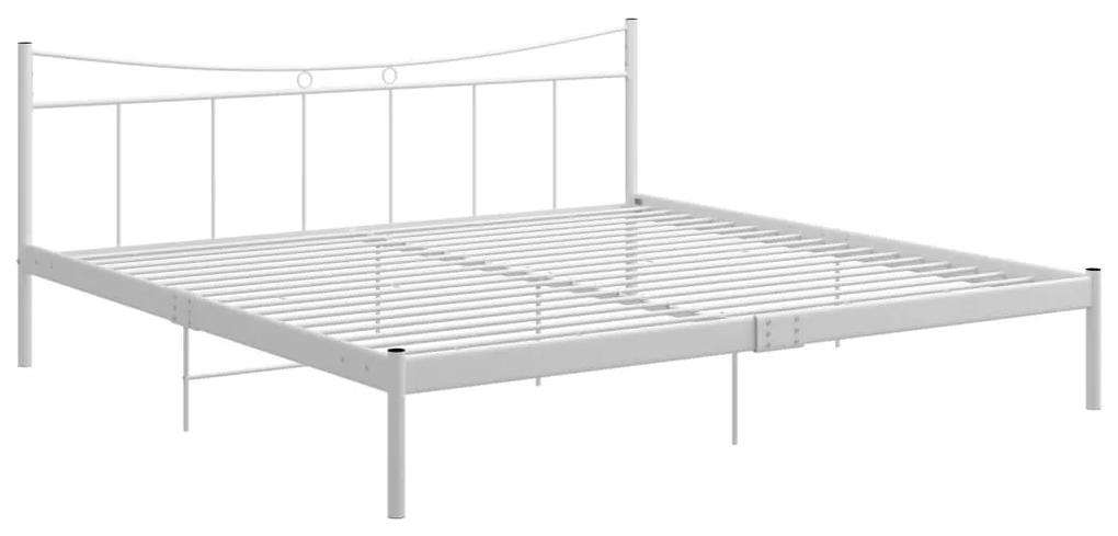 324811 vidaXL Cadru de pat, alb, 200x200 cm, metal