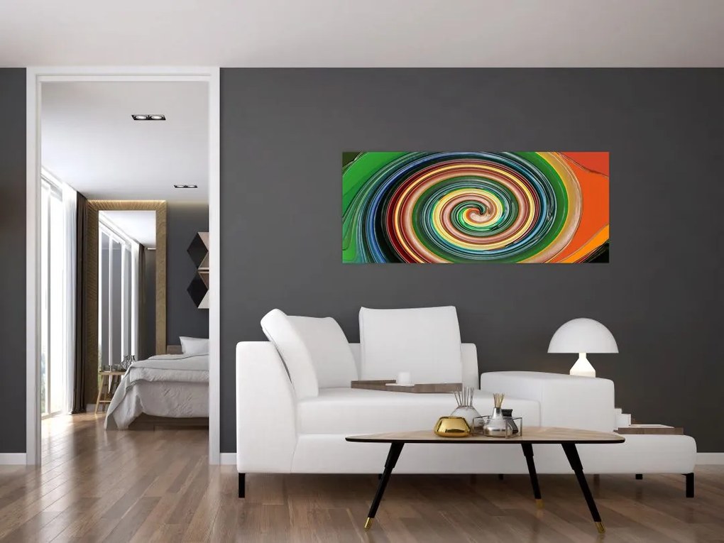 Tablou abstract - spirala colorata (120x50 cm)