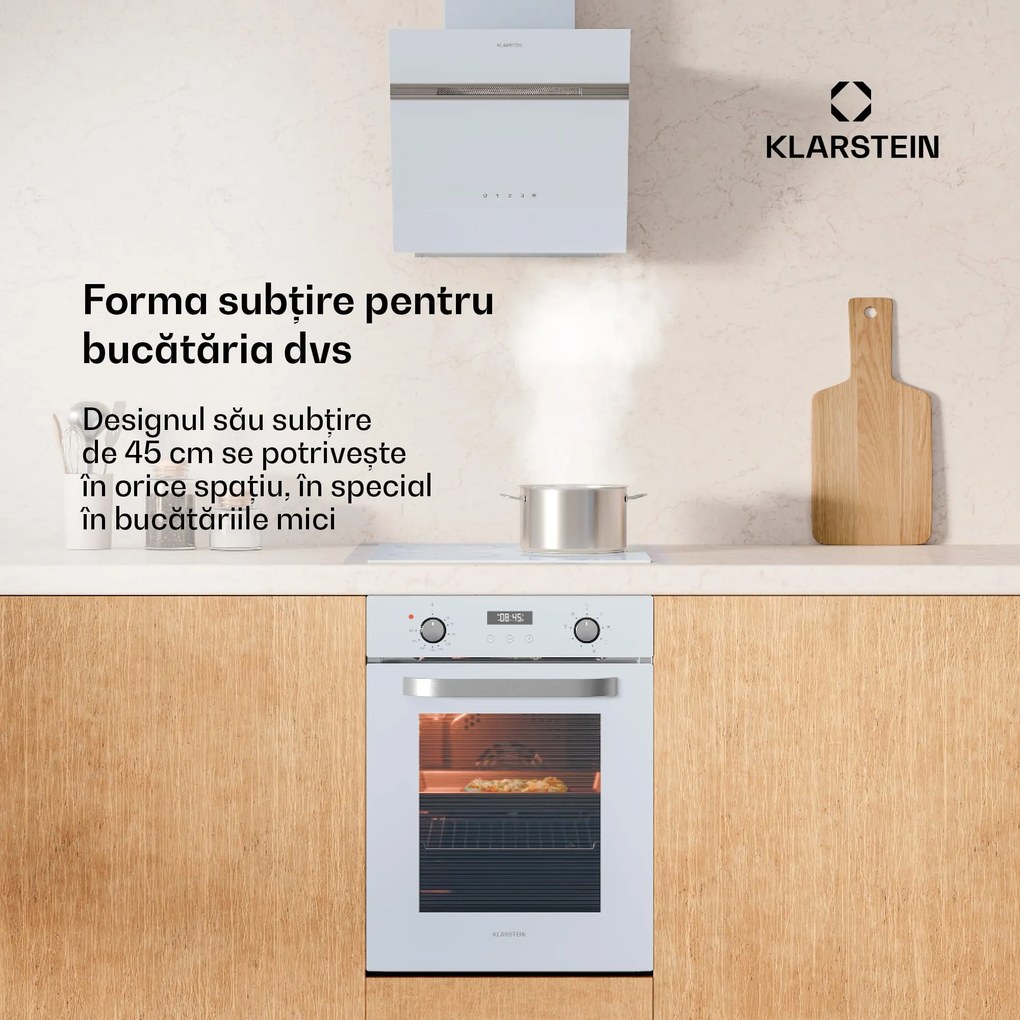 Klarstein Cuptor SmartSlim, Design subțire, 8 funcții, volum 49 l, curățare ușoară, EEK A