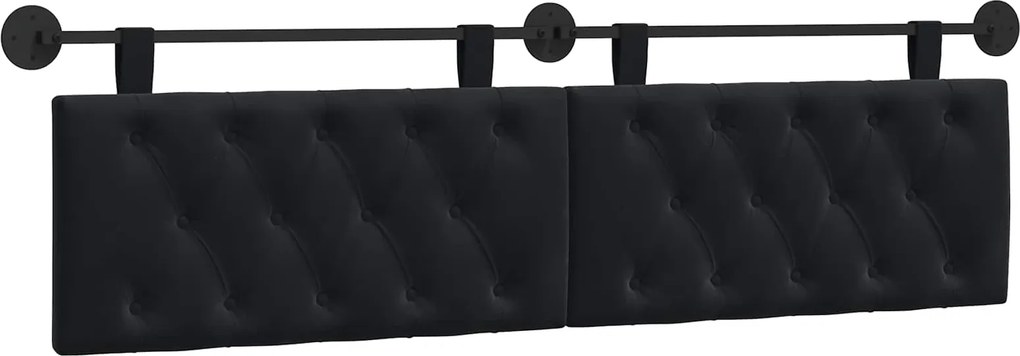 vidaXL Cap de pat suspendat Pe perete Negru 190 x 55 x 7 cm Catifea